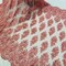 1 Yard Red Beaded Embroidered Lace Fabric on 100% Polyester Mesh, 50" Width